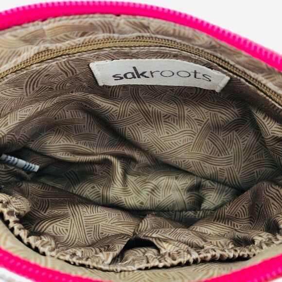 Sakroots Mini Crossbody Purse Bag Peace Campus Mini Pink Bow - missing strap - Picture 4 of 6